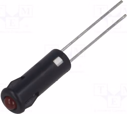 1 x Indicatore luminoso: LED SKRD050. Lampada indicatore LED. Foro di montaggio: Ø 5,2 mm. Grado di protezione: IP40. Lente convessa