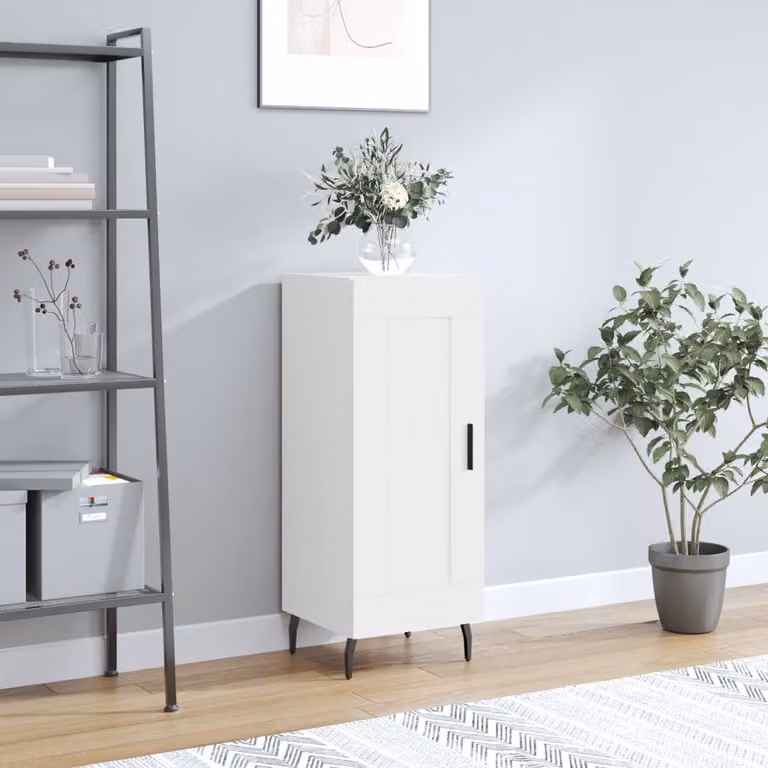 Credenza moderna vidaXL bianca in legno e metallo L/P/H: 34,5 x 34 x 90 cm