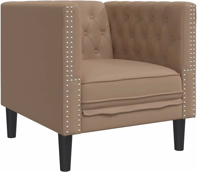 Poltrona | Sedia Relax Chesterfield Cappuccino in Similpelle