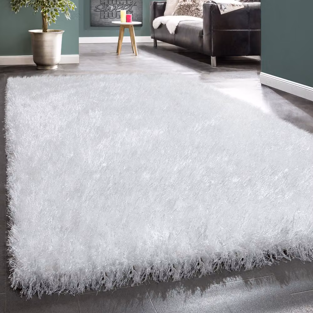 Tappeto a pelo alto Glamorous bianco L: 150 cm, P: 80 cm – 2