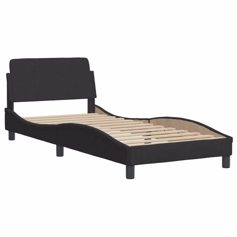 Giroletto con Testiera Dover Nero 80x200 cm Velluto