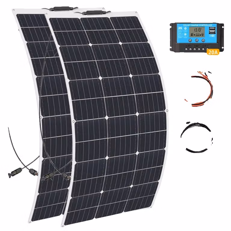 Kit di pannelli solari flessibili, 100W/200W, celle monocristalline ad alta efficienza, kit solare da 200W