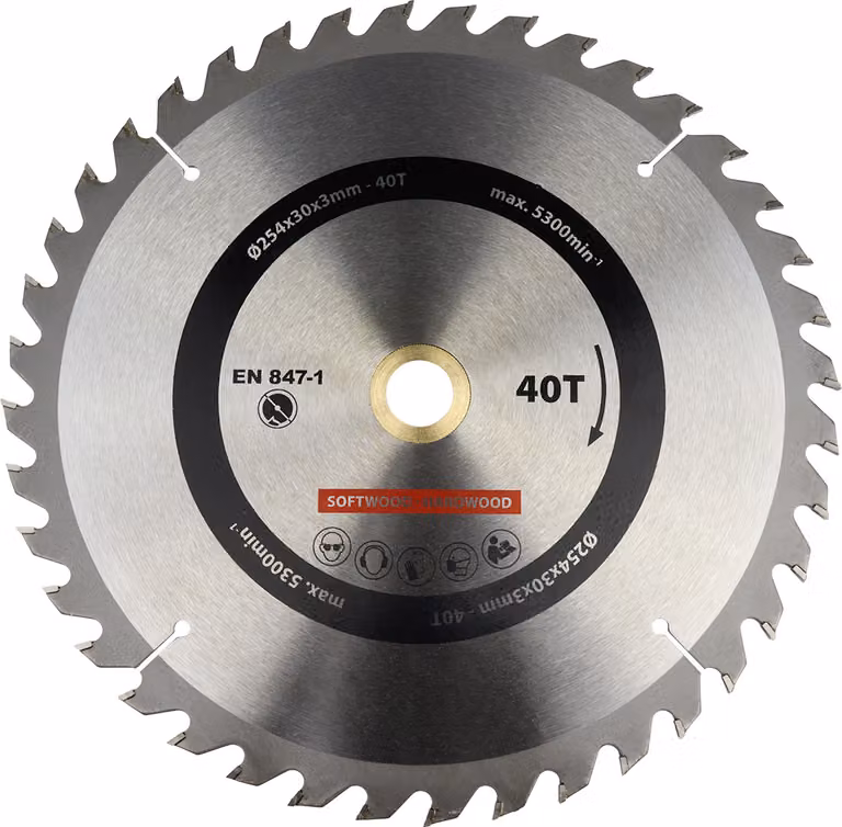 Lame circolari 254x30 mm 40T - Per pezzo