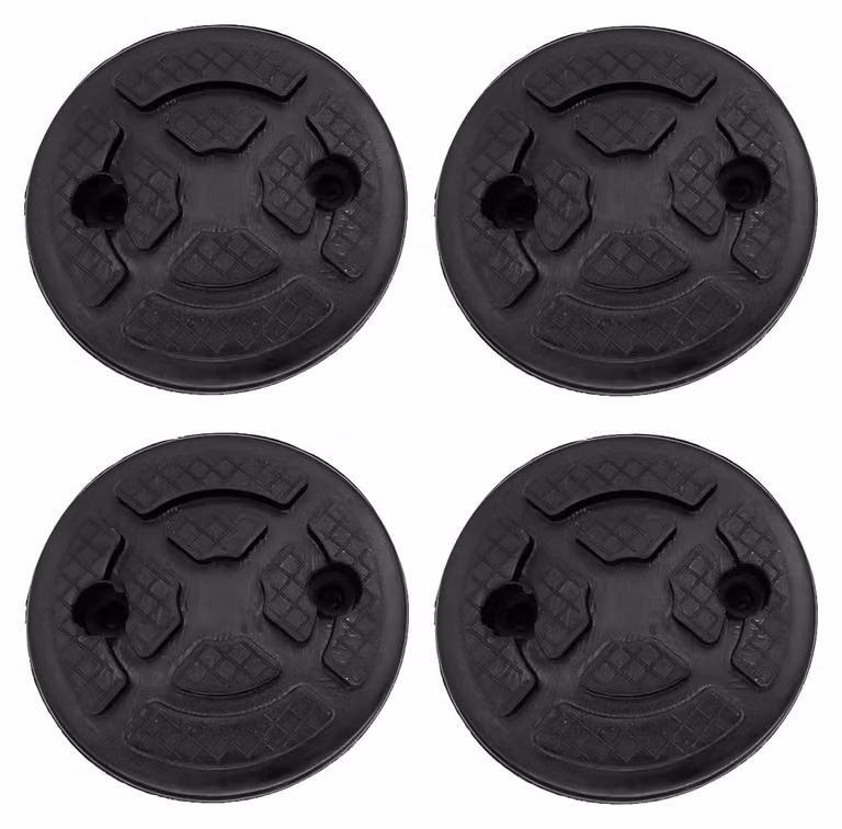 4 piastre in gomma per piattaforme elevatrici, dimensioni 120x30 mm, colore nero