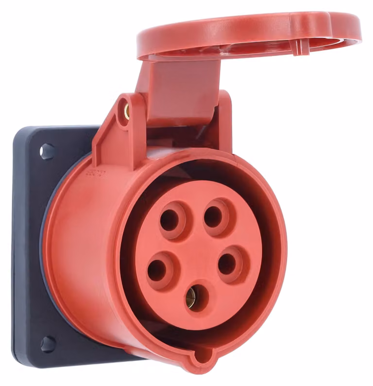 CEE-Montagedoos, 400 V, 16 A, 5 poli, 6U, lunghezza 75 mm x larghezza 75 mm