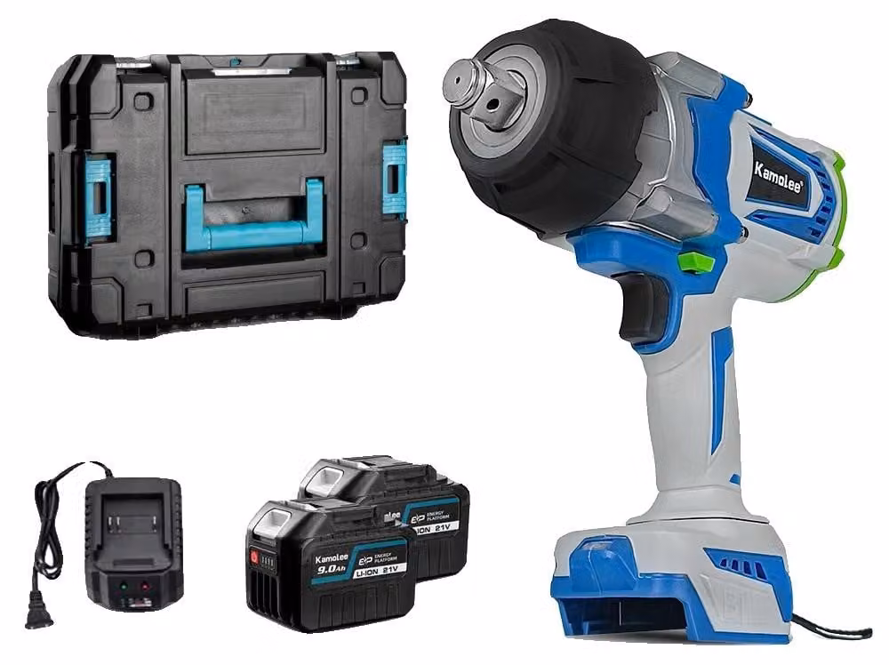 Avvitatore a impulsi, motore brushless, design elettrico ricaricabile, 2 batterie da 9,0 Ah in plastica, omologazione CE