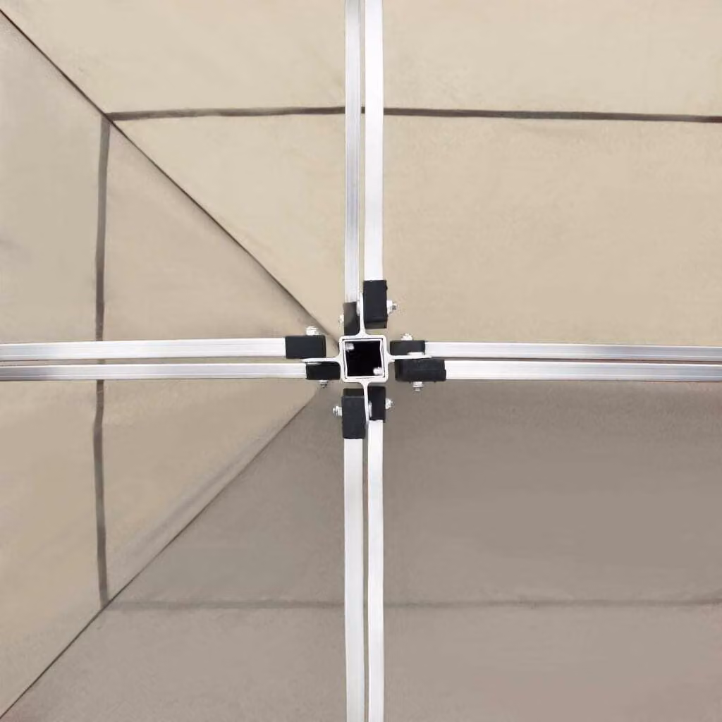 Tenda professionale pieghevole per feste con pareti in alluminio 6×3 m crema