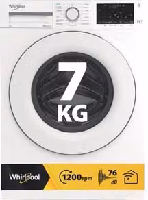 Lavatrice a carica frontale Whirlpool WAM 762W IT bianca, capacità 7,0 kg e velocità di centrifuga 1200 giri/min