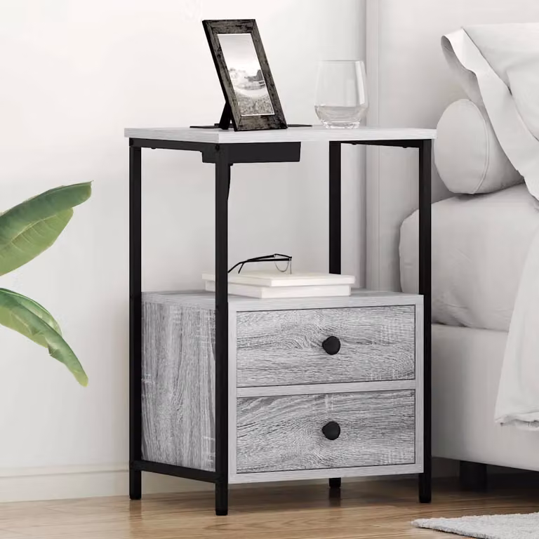 Armadio da notte vidaXL Grigio Sonoma L 40 cm, P 31 cm, H 60 cm