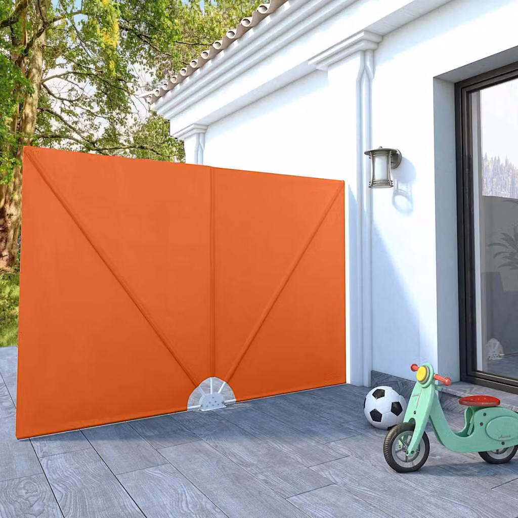 vidaXL Tenda Laterale Pieghevole per Terrazza in Poliestere e Acciaio, Colore Terracotta, L: 240 cm, H: 160 cm