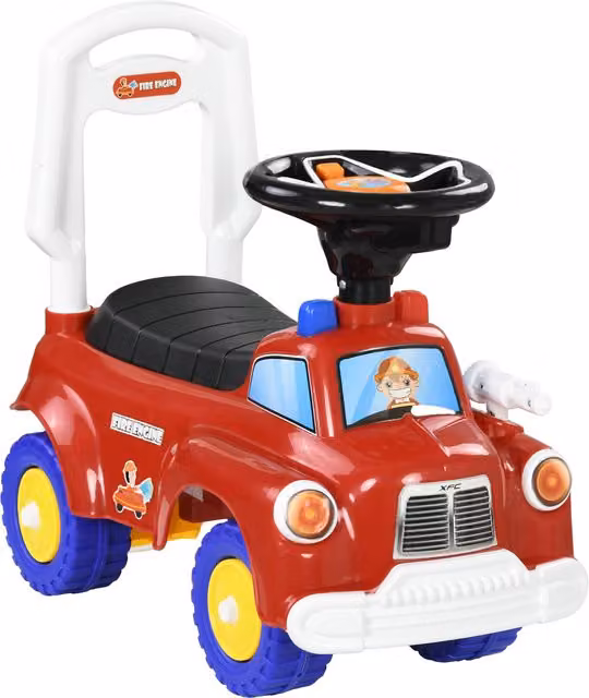 Macchina cavalcabile a spinta AIYAPLAY per bambini 18-36 mesi, camion dei pompieri rosso