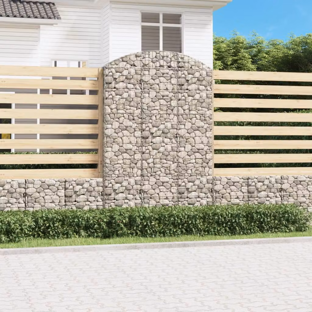 Cesto Gabbione ad Arco vidaXL in Acciaio Zincato Grigio L: 150 cm, P: 30 cm, H: 220/240 cm