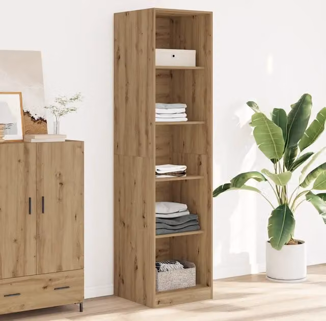Armadio vidaXL in legno rovere marrone con ante a battente e ripiani interni L/P/H: 50 x 50 x 200 cm