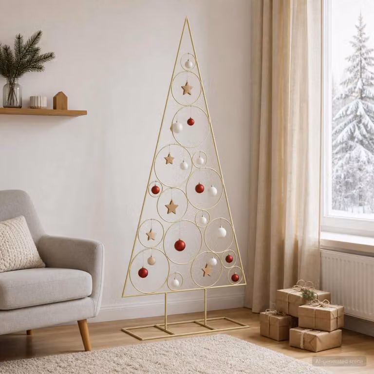 vidaXL Albero di Natale in Metallo con Supporto Circolare KUOPIO