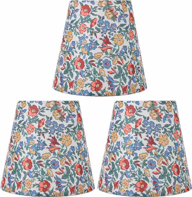 3 paralumi in tessuto a forma di fiore, versatili, innovativi, eleganti, in stile moderno, con motivi decorativi, da fissare alle lampade a candela