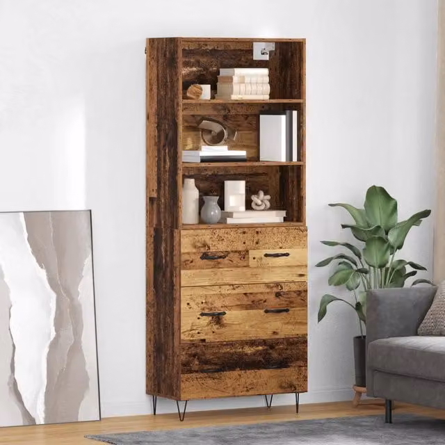 Credenza-Buffet-Armadio da cucina Legno vecchio 69,5 x 34 x 180 cm Legno multistrato 232466