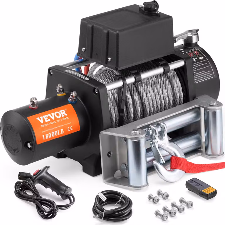Argano elettrico a cavo 12V DC 8165kg Argano elettrico Argano motorizzato 19 corde