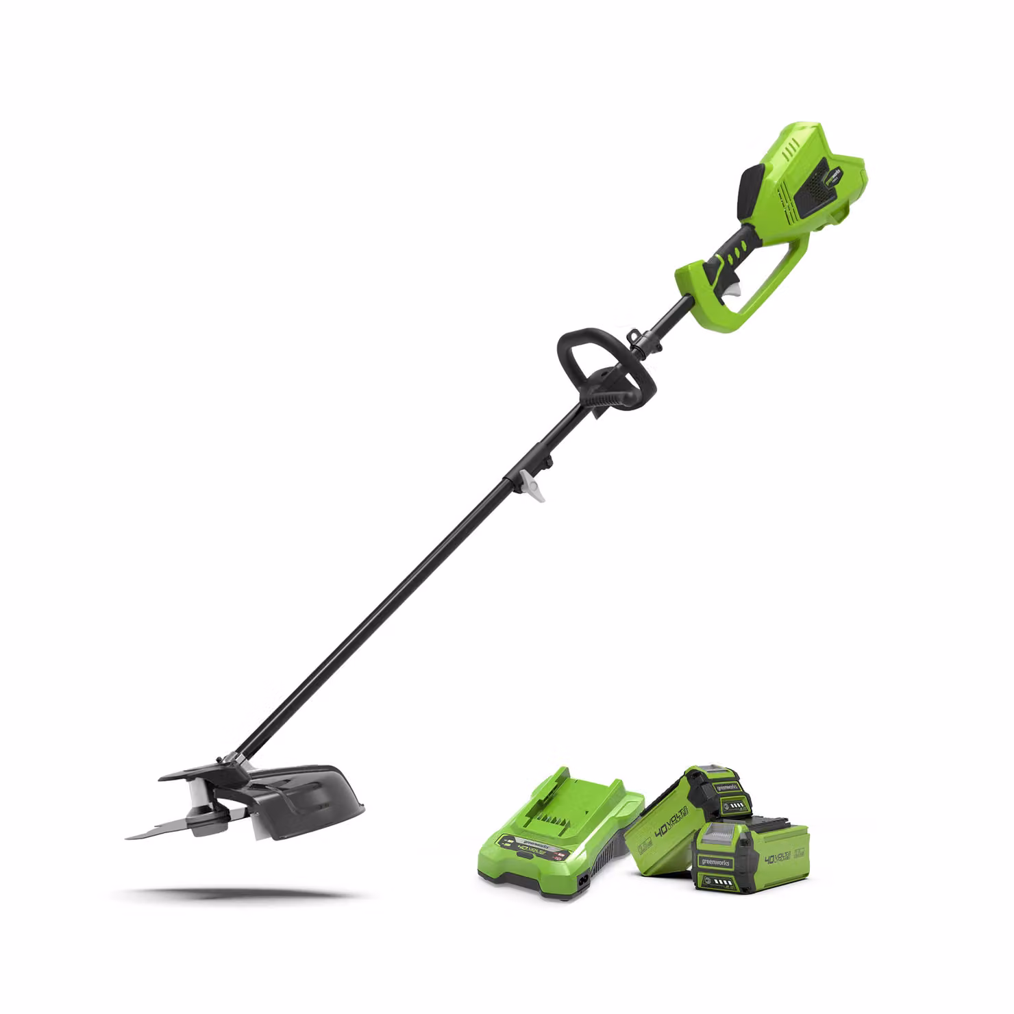 Decespugliatore Greenworks 40V con 2 batterie ricaricabili da 2Ah e lama da 40 cm, colore verde