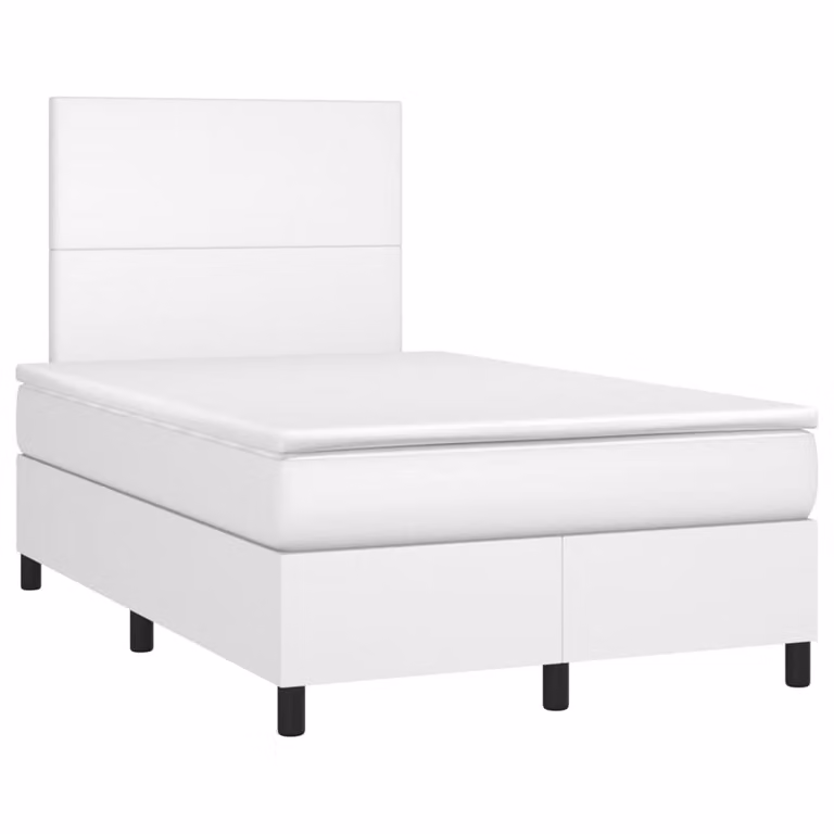 Maison Exclusive - Letto boxspring con materasso e LED bianco 120x190 cm in ecopelle