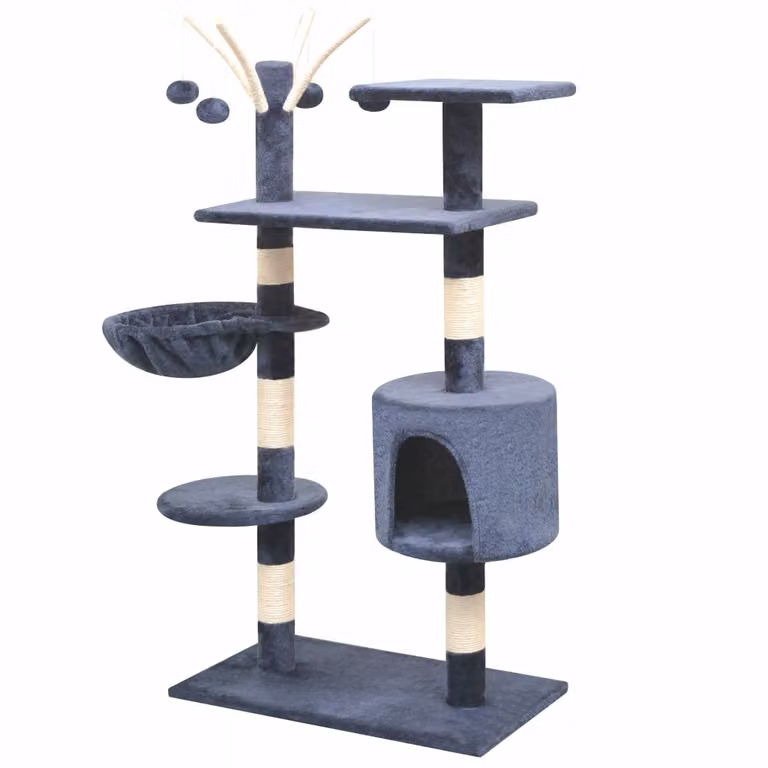 vidaXL Tiragraffi per gatti 125 cm blu scuro