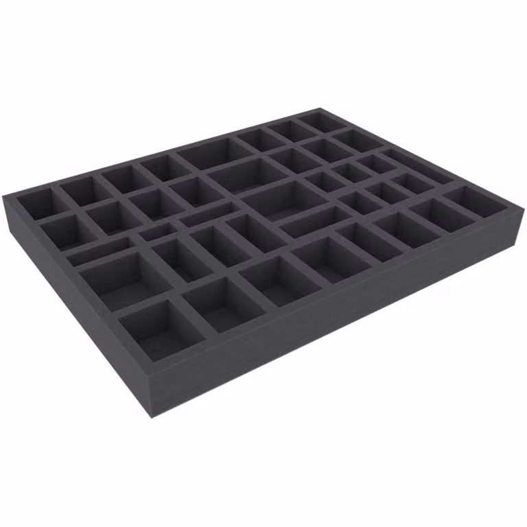 Inserto in schiuma 394x294x40 mm con 40 scomparti per giochi da tavolo