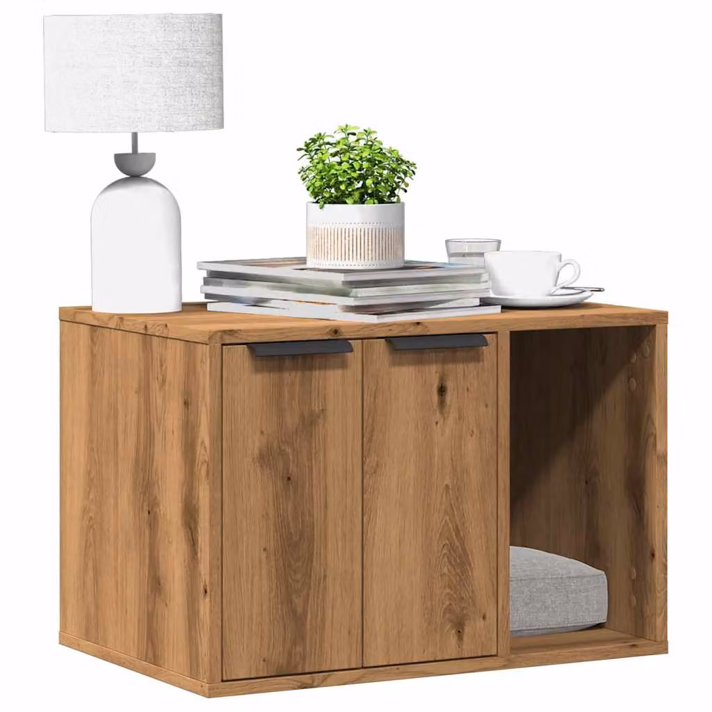 Recinto lettiera per gatti vidaXL in truciolato color rovere, L 60 cm x P 40 cm x H 40 cm
