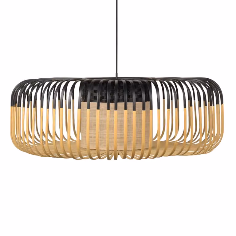 Forestier Lampada a sospensione Bamboo Light XL, dimmerabile, Nero, Soggiorno / Sala da pranzo, bambù, Design, Lampada a sospensione