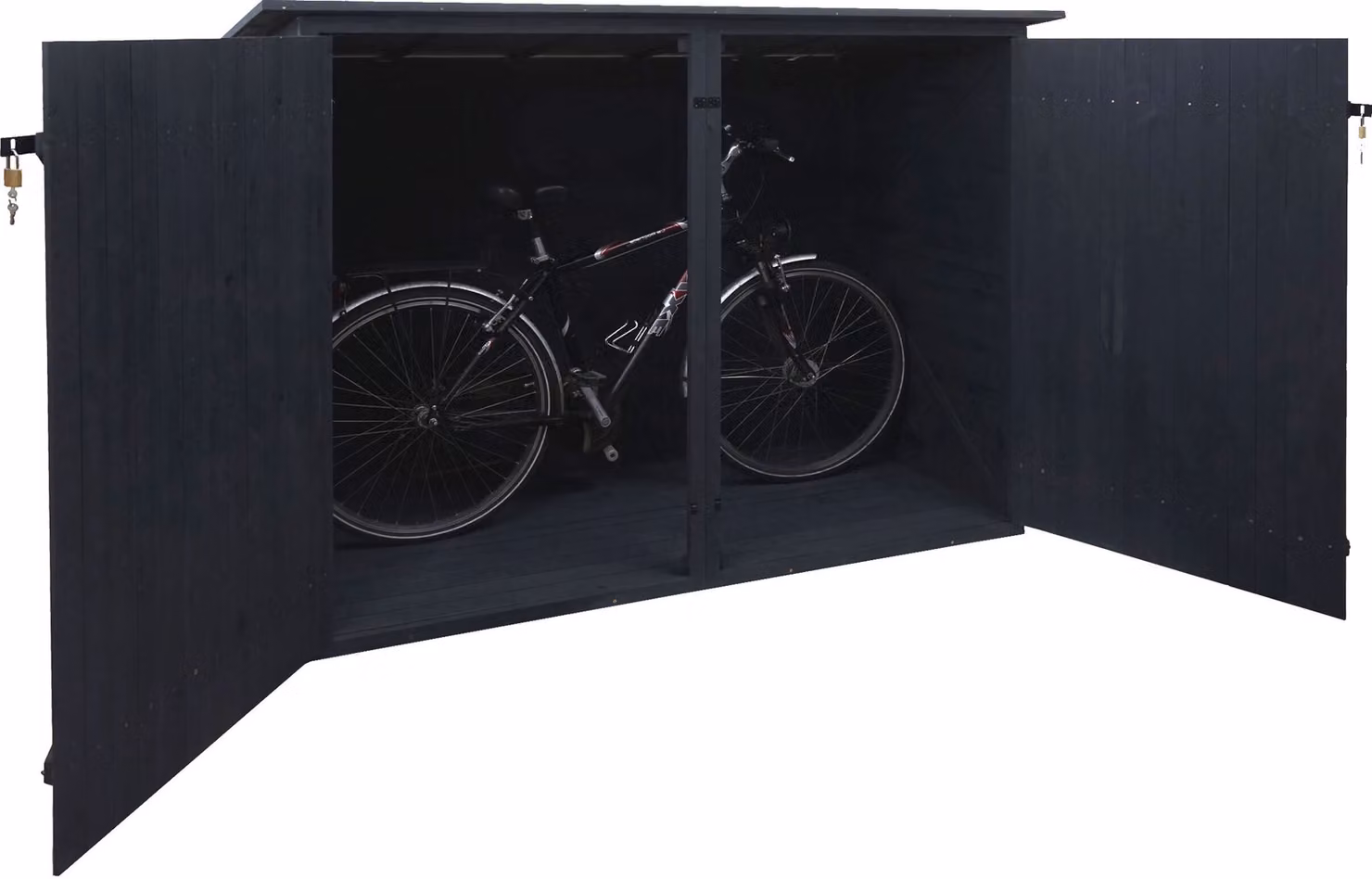 garage per 1 bicicletta HWC-H60, box per biciclette, capanno per attrezzi, con serratura 152x184x98cm ~ antracite