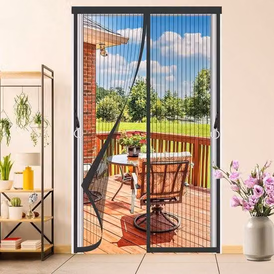 Porta magnetica per balcone - 80 x 210 cm - apertura automatica - zanzariera - porta per terrazza - porta scorrevole - chiusura a strappo - soggiorno - porta della cantina