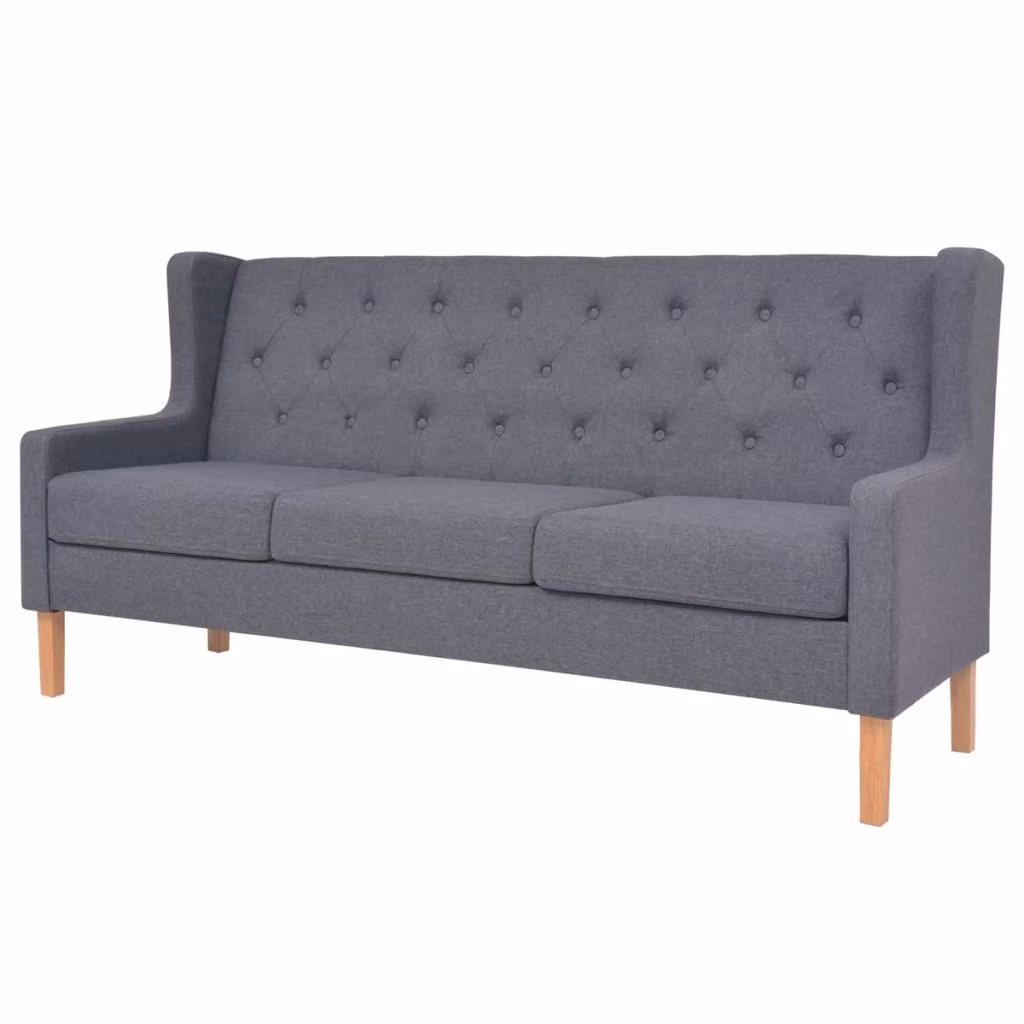 vidaXL set divano 2 pezzi tessuto grigio