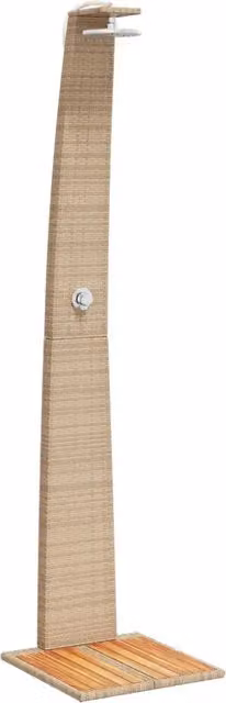 Doccia da Esterno Beige in Polyrattan e Legno di Acacia L/P/H: 55 x 60 x 224 cm CFW8813302 – 1