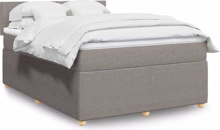 Maison Exclusive - Letto boxspring con materasso Taupe 140x200 cm Tessuto