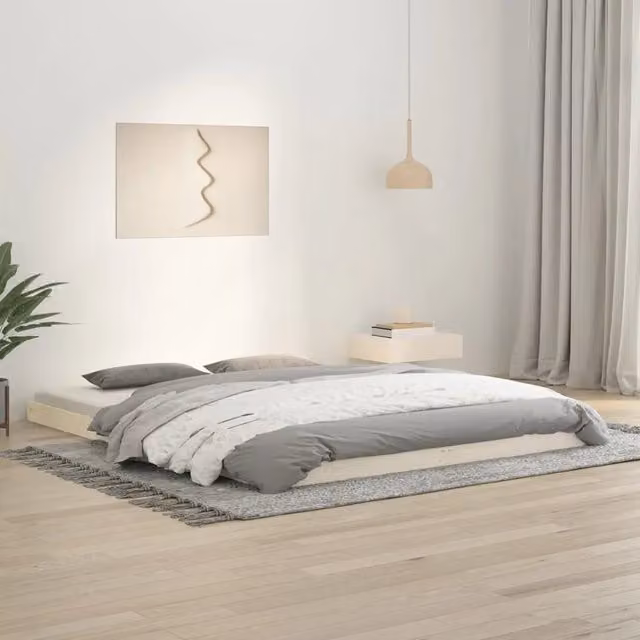 Giroletto vidaXL in legno massello di pino bianco con doghe piatte L/P/H: 203.5 x 164.0 x 15.0 cm – 1