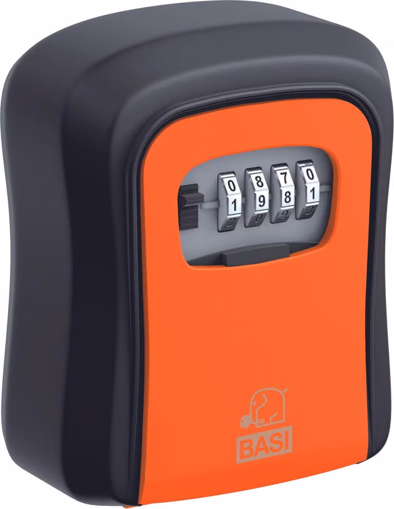 BASI - Cassaforte a chiave - nero-arancio - SSZ 200 - con serratura a combinazione - alluminio
