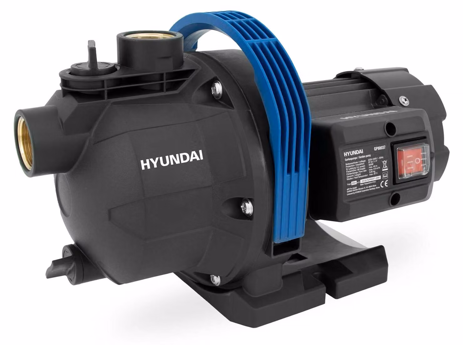 Pompa da giardino HYUNDAI GP80037 (800W, 3.600 l/h, prevalenza massima 40m, altezza massima di aspirazione 7m)