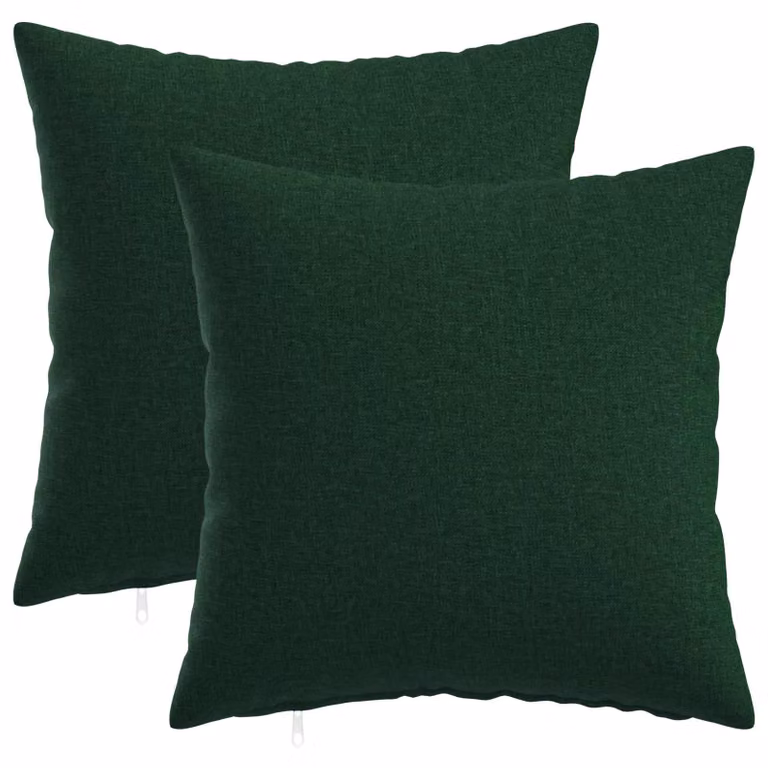 Set di 2 cuscini quadrati vidaXL HEERLEN in tessuto verde, lavabili e con rivestimento rimovibile, 50 x 50 cm