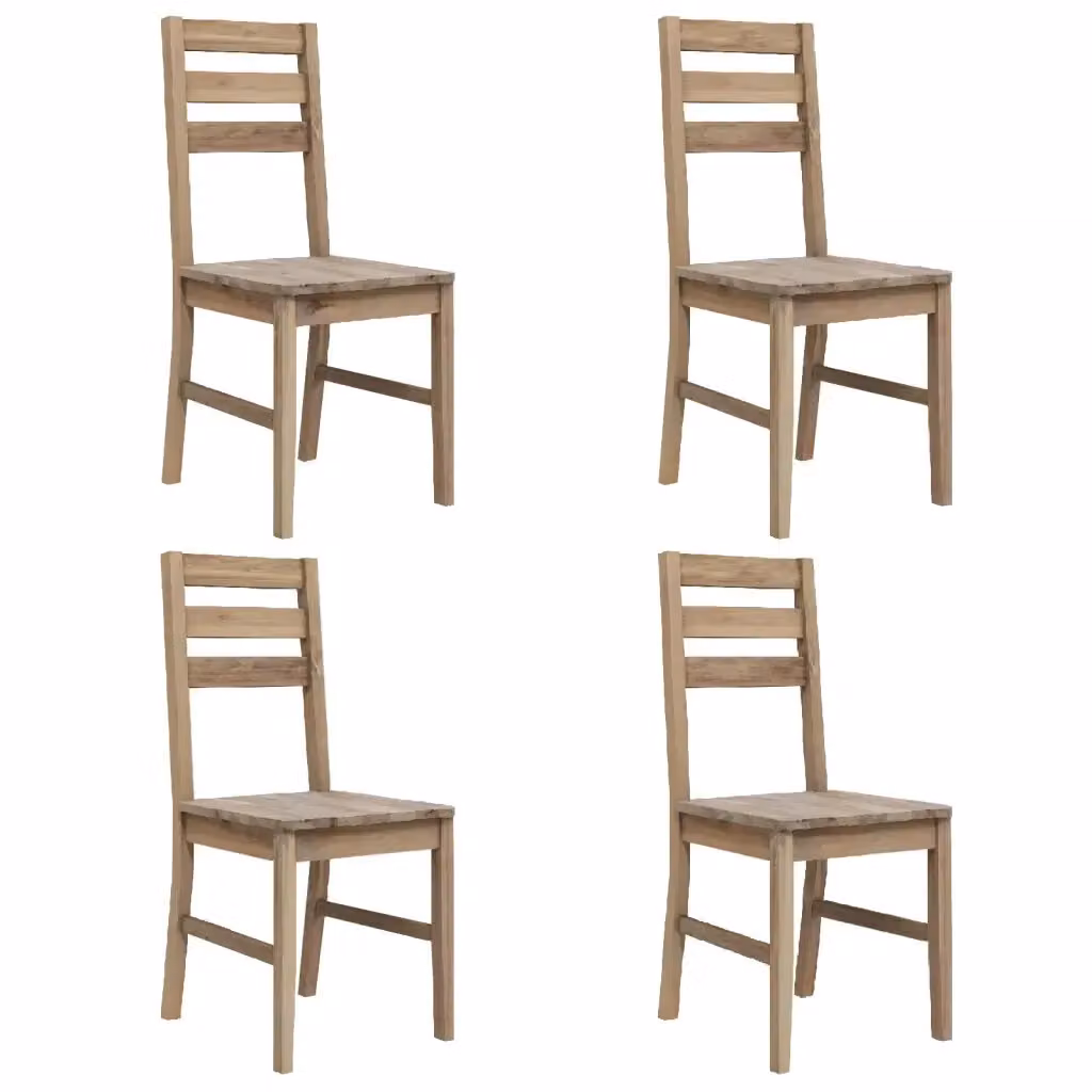 Set di 4 sedie da pranzo vidaXL in legno massello di acacia colore marrone naturale opaco – 2