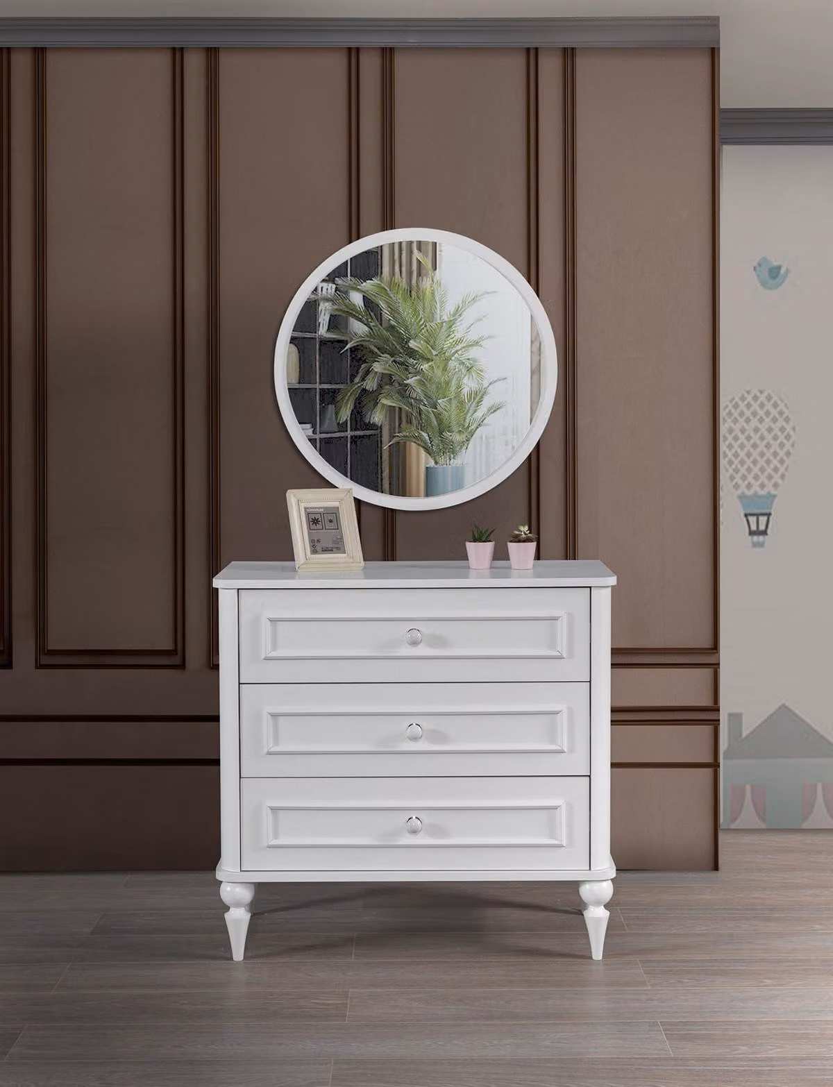 Klassische Kommode Landhaus Stil Kommoden Schrank Konsolen Weiß 3 Schubladen