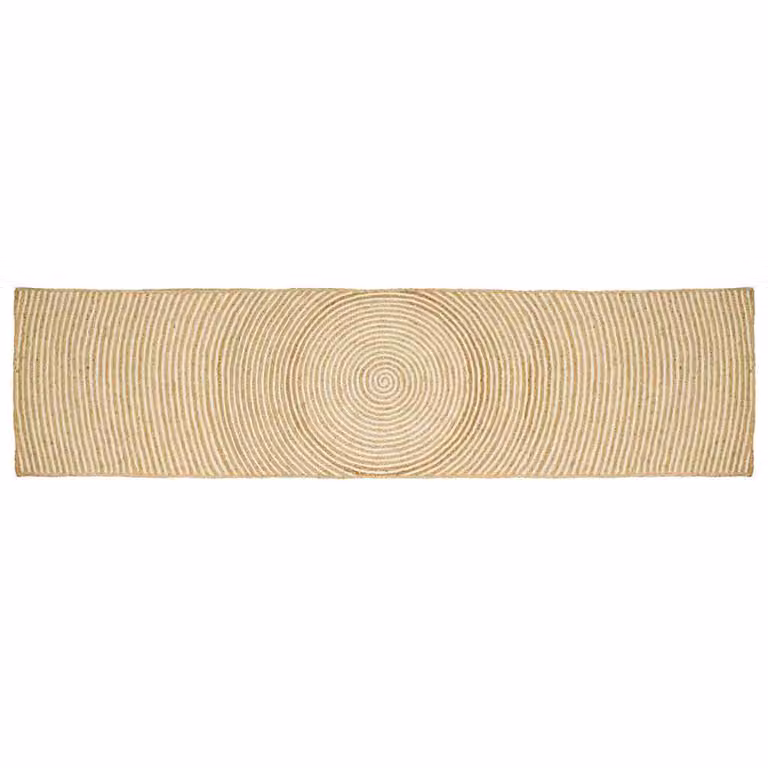 Tappeto da area vidaXL in juta lavabile, moderno e rettangolare, colore bianco/beige, L: 400 cm, P: 60 cm