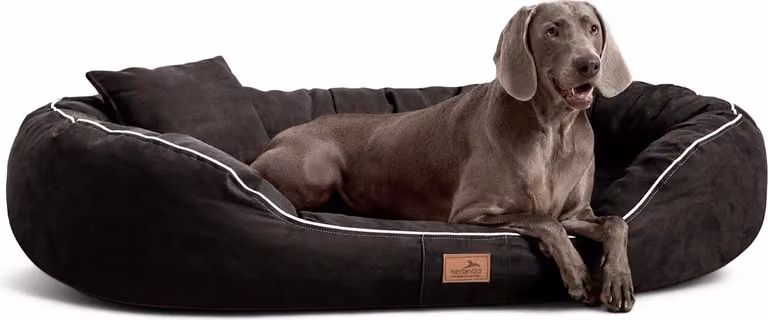 tierlando® Lettino ortopedico per cani MARLON VISCO PLUS velour - Dimensioni: 100x85cm | Colore: 03 Nero