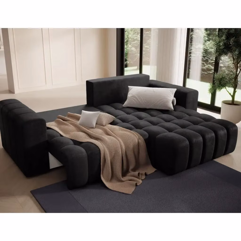 Divano angolare trasformabile MEUBLORAMA DORY grigio con funzione letto e vano contenitore angolo destro L/P/H: 250 x 175 x 92 cm – 2