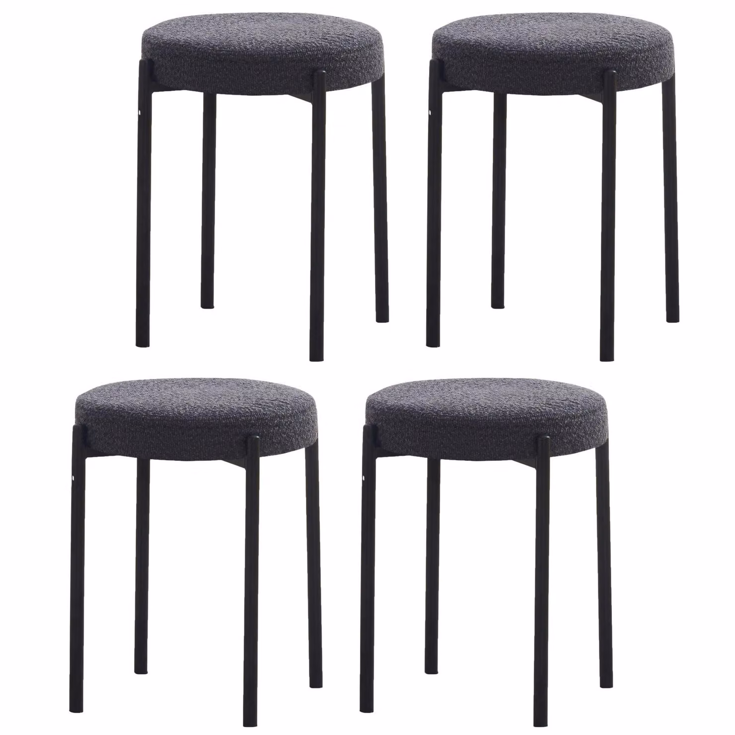 Sedia pieghevole CasaDolce LAVIANA, set da 4, seduta rivestita in tessuto grigio scuro, Ø 38 x 49,5 cm, già montata