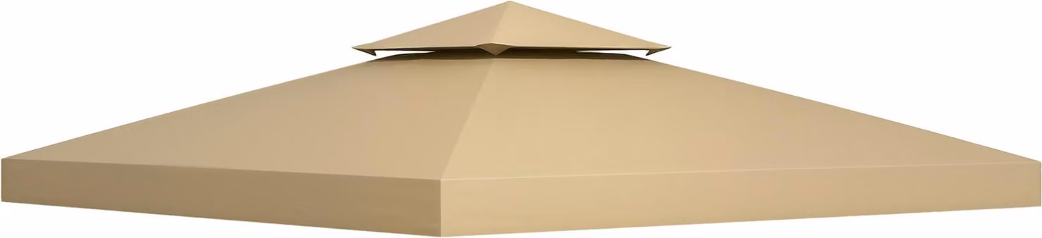 Outsunny Tetto di ricambio per Gazebo da giardino Tessuto di ricambio per Gazebo Arbour Tenda 3 x 3 m Beige
