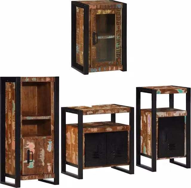 Set di mobili per il bagno 4 pz Multicolore 55 x 35 x 60 cm 3305687