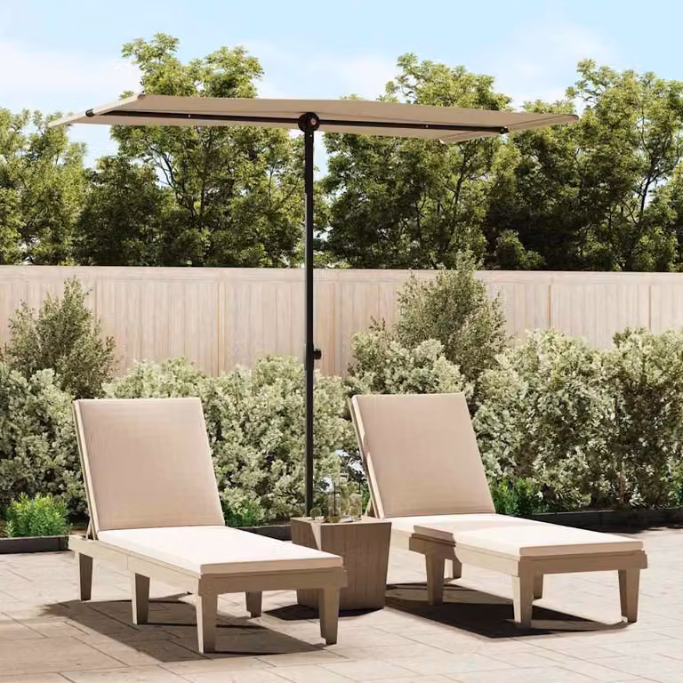Ombrellone da giardino vidaXL con palo centrale in alluminio e copertura in poliestere, L: 180 cm, P: 110 cm, Colore: Verde