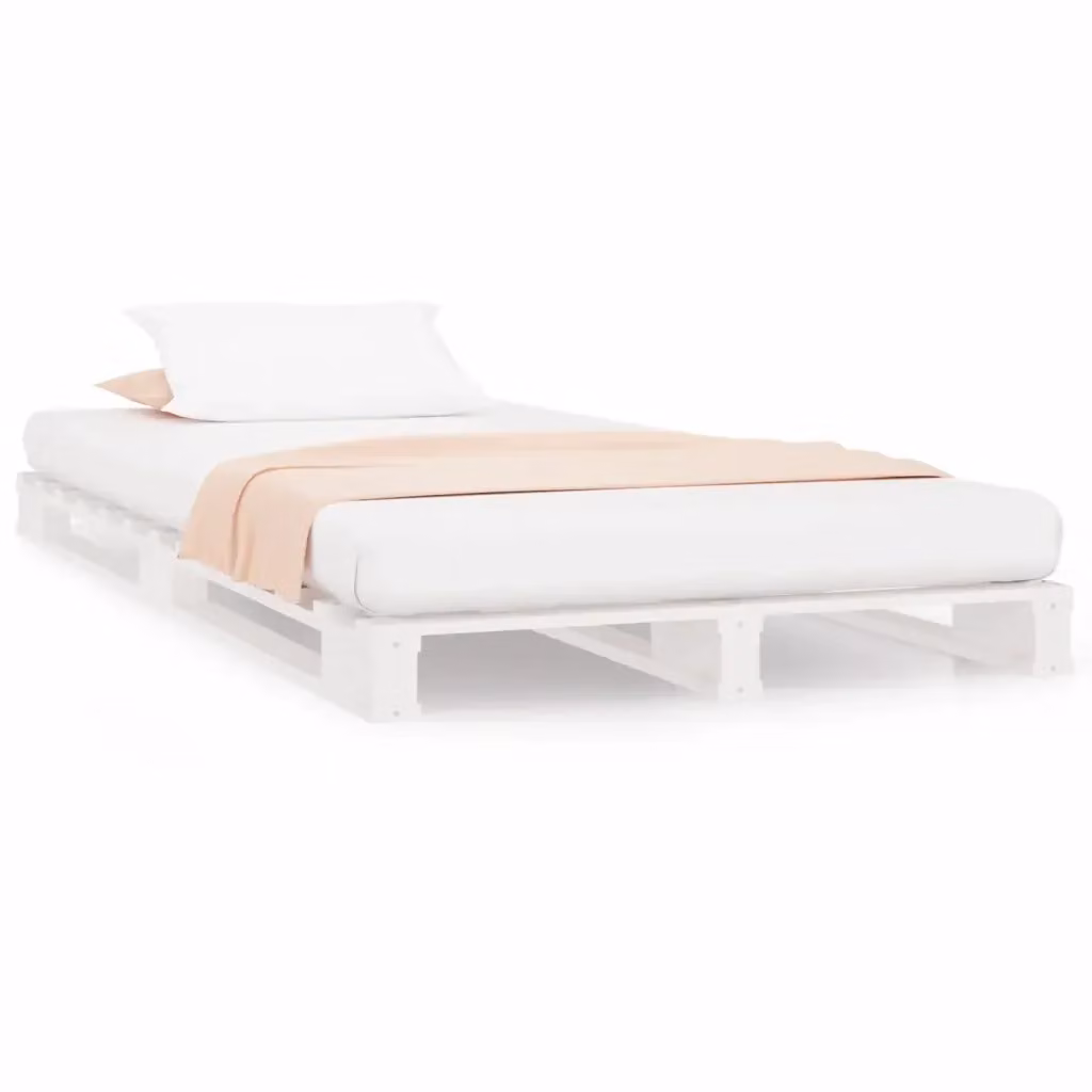 Letto a pallet vidaXL in legno massello di pino bianco L 90 cm x P 200 cm – 2