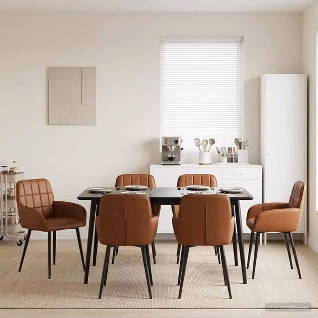 Sedie da pranzo 6 pz Similpelle Marrone 56.5 x 50 x 85 cm 3428190