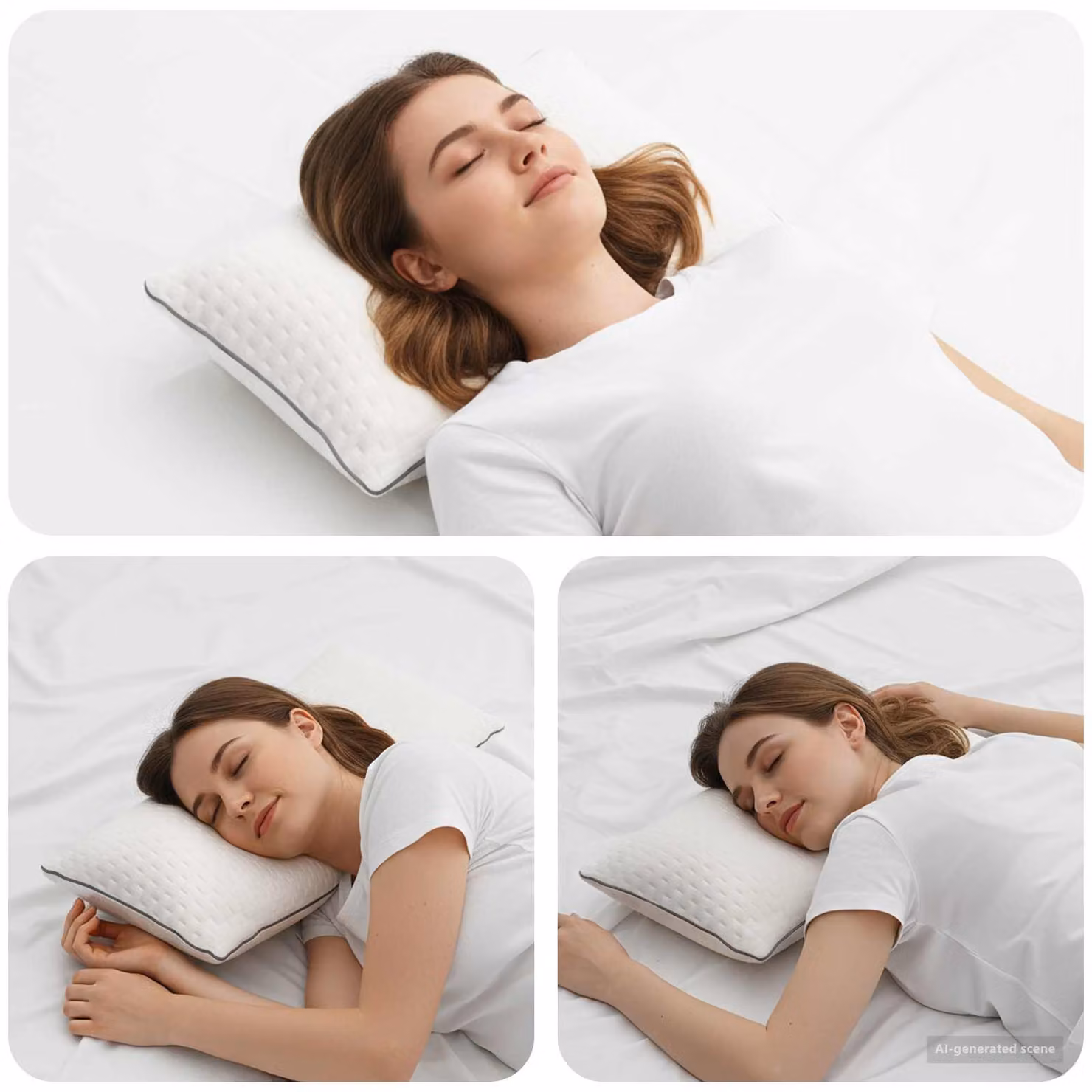 Cuscino Shread vidaXL Bianco in Memory Foam e Poliestere, Lavabile in Lavatrice, L 50 x P 30 x H 11 cm