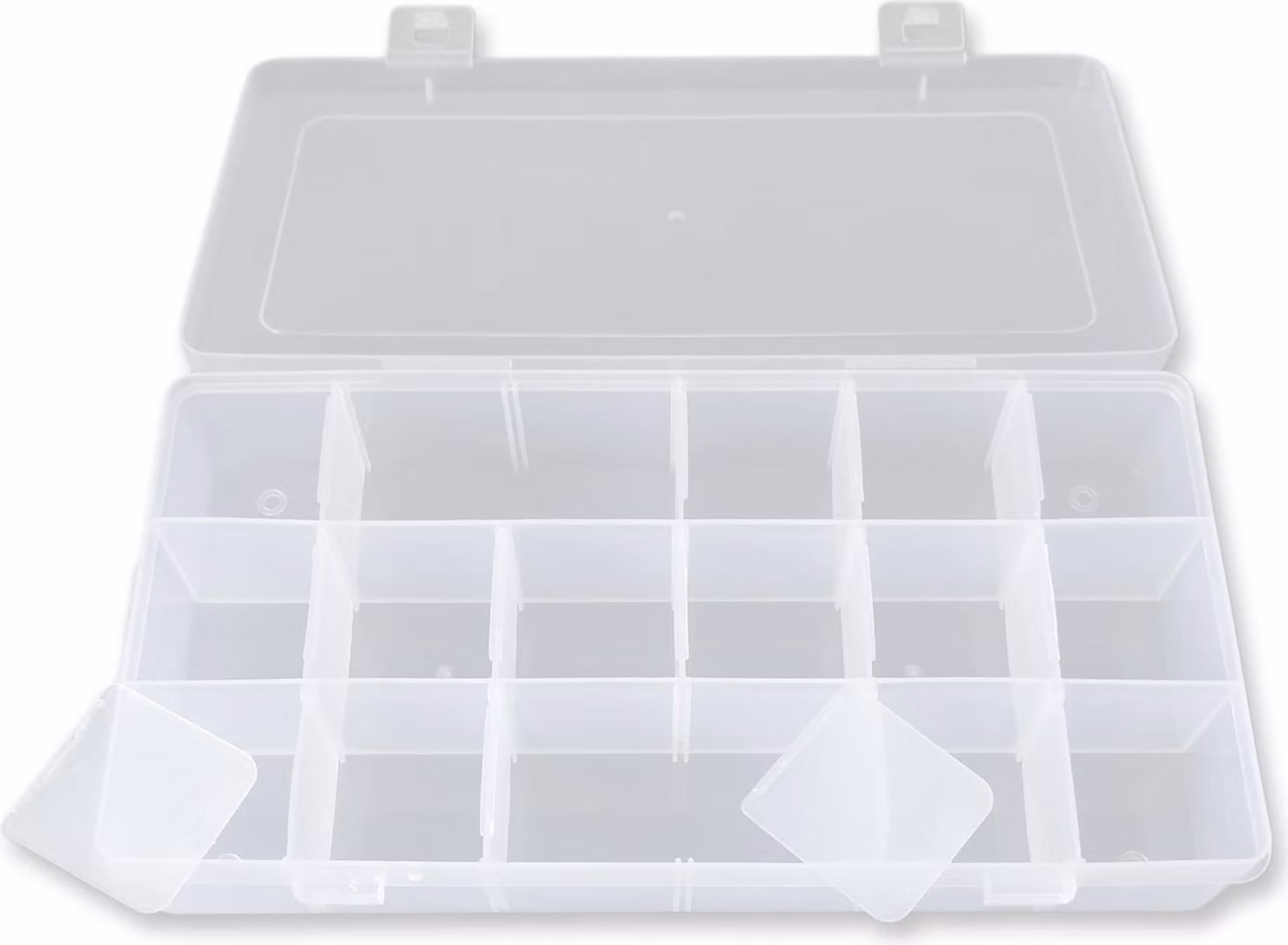 Scatola di selezione per perline, trasparente, 23,2 x 12,3 x 4,3 cm, 18 scomparti