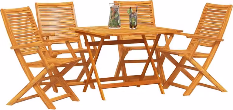 Set da Pranzo per Giardino 5 pcs Marrone